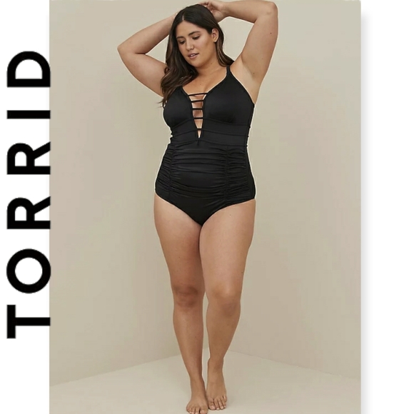 torrid Other - NEW Torrid 3 Black High Shine Plunge One Piece Swimsuit